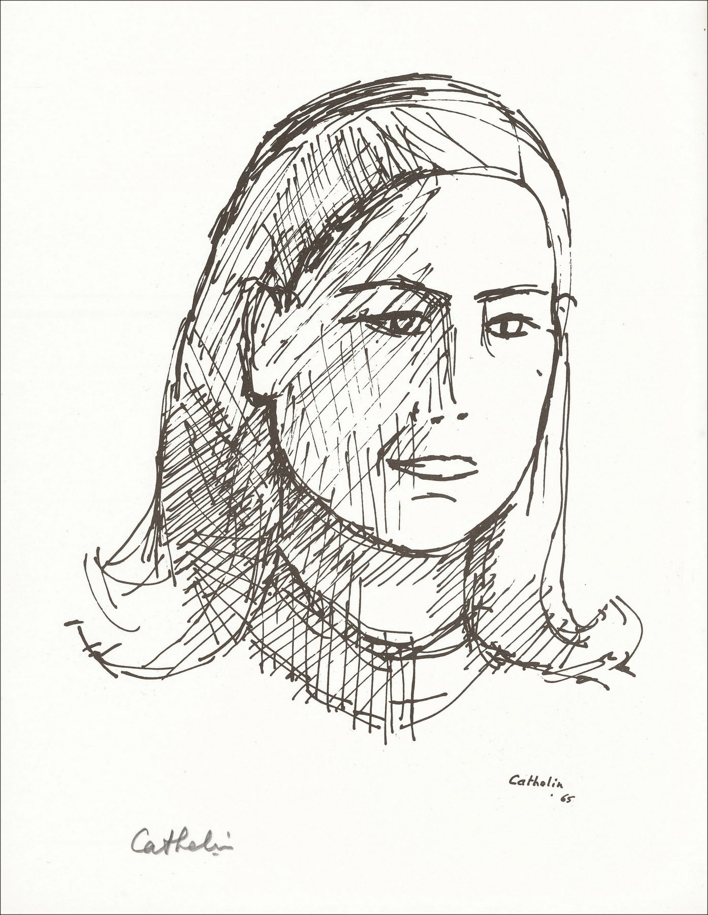 Bernard Cathelin – Retrato, litografía firmada