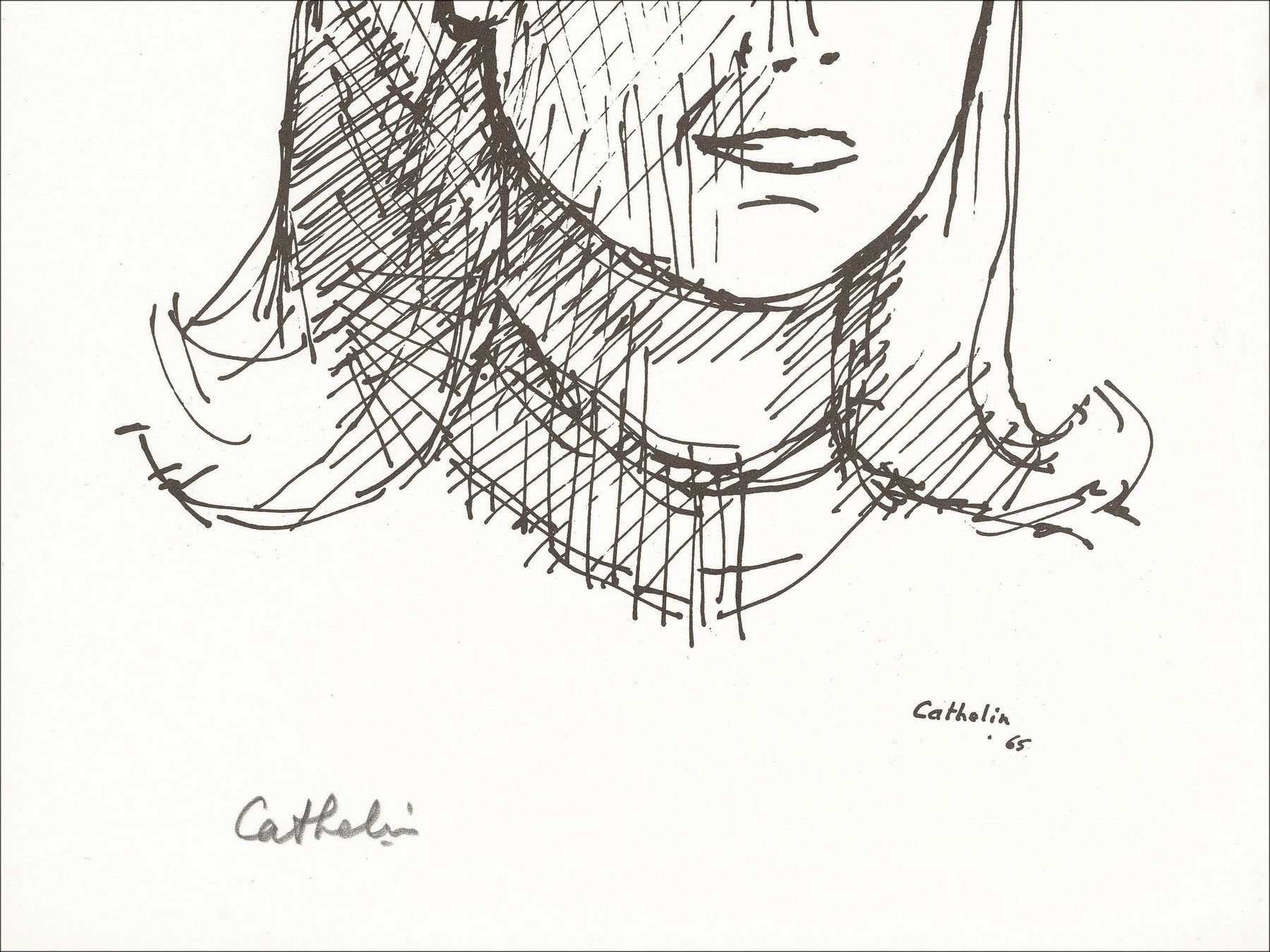 Bernard Cathelin – Retrato, litografía firmada