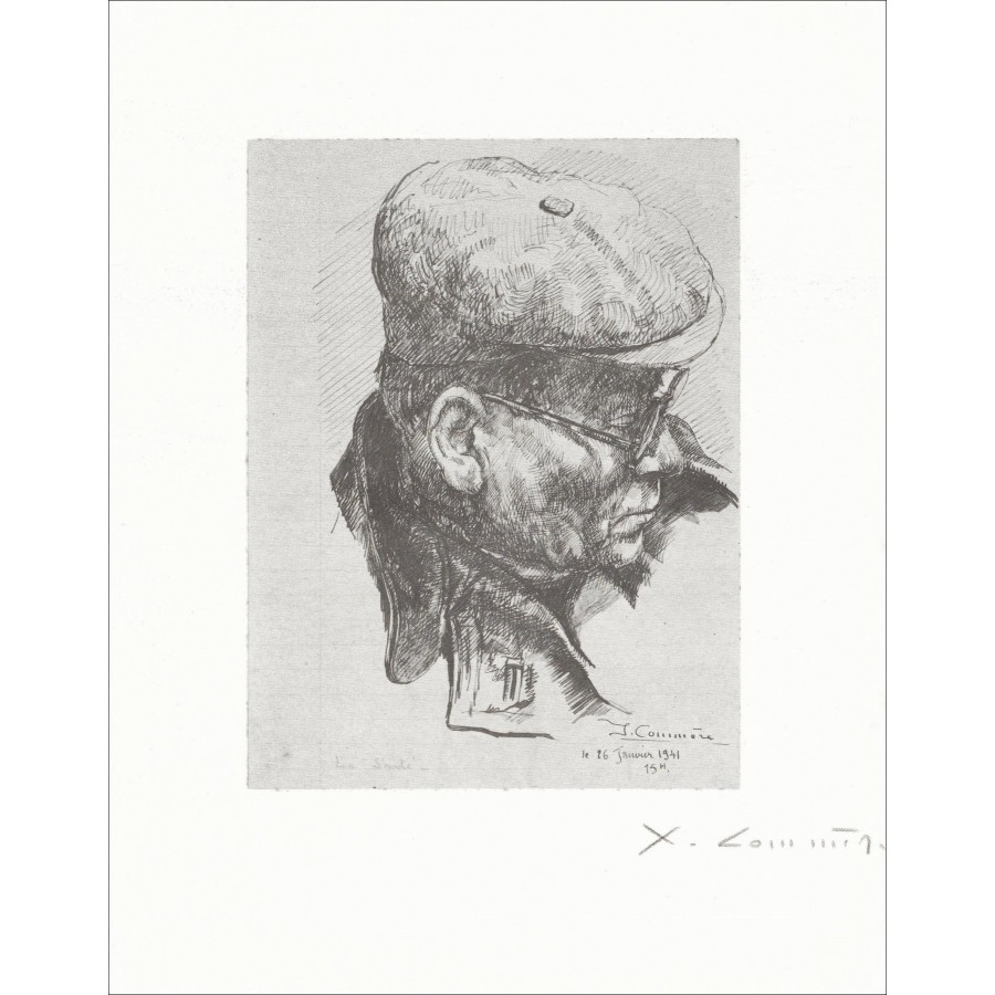 Jean Commère – Retrato, litógrafo firmado