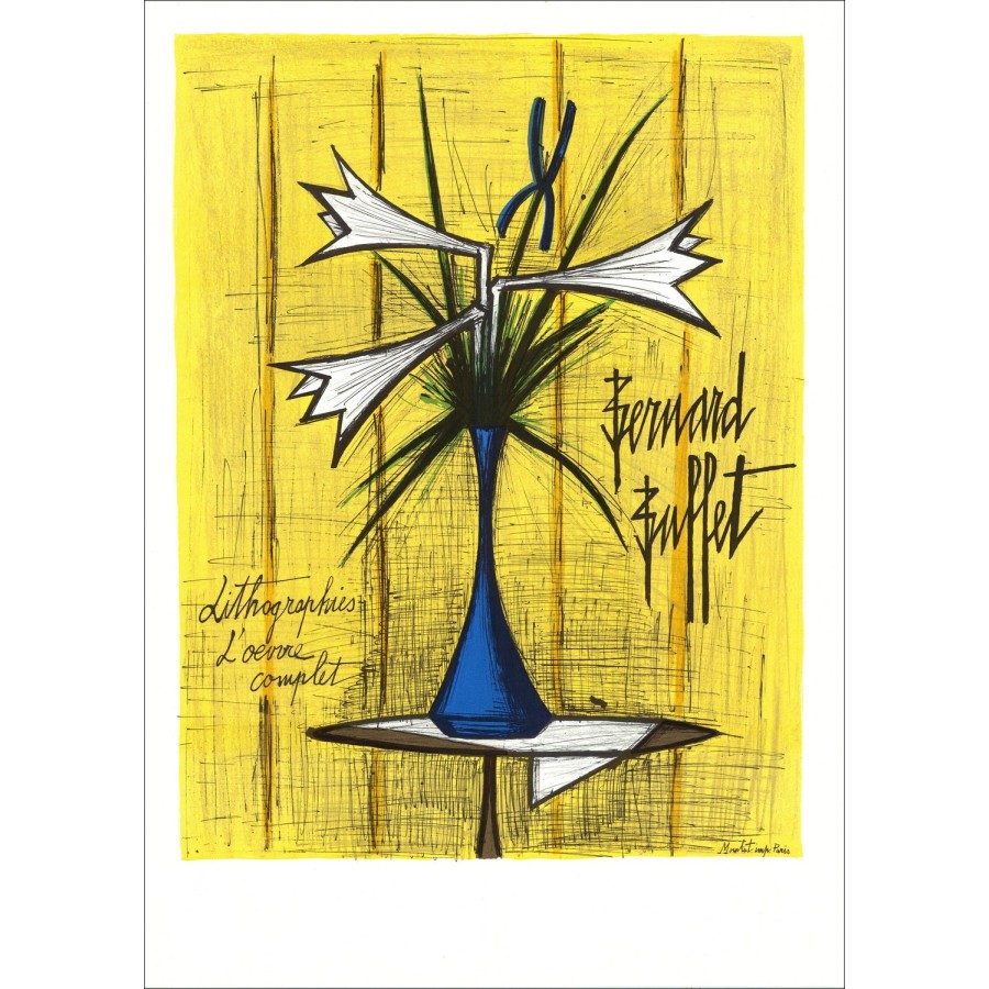 Bernard Buffet - Lithosche "Lys and Iris" 78x56cm - 1980 - Mourlot