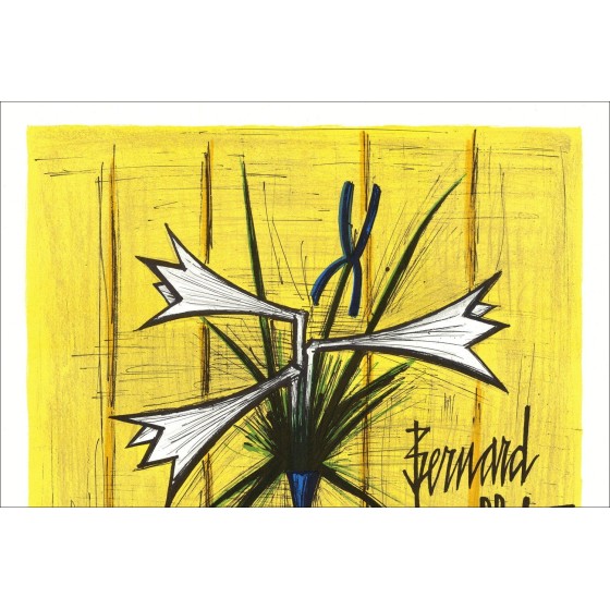 Bernard BUFFET - Lithographie "Lys et Iris" 78x56cm - 1980 - Mourlot