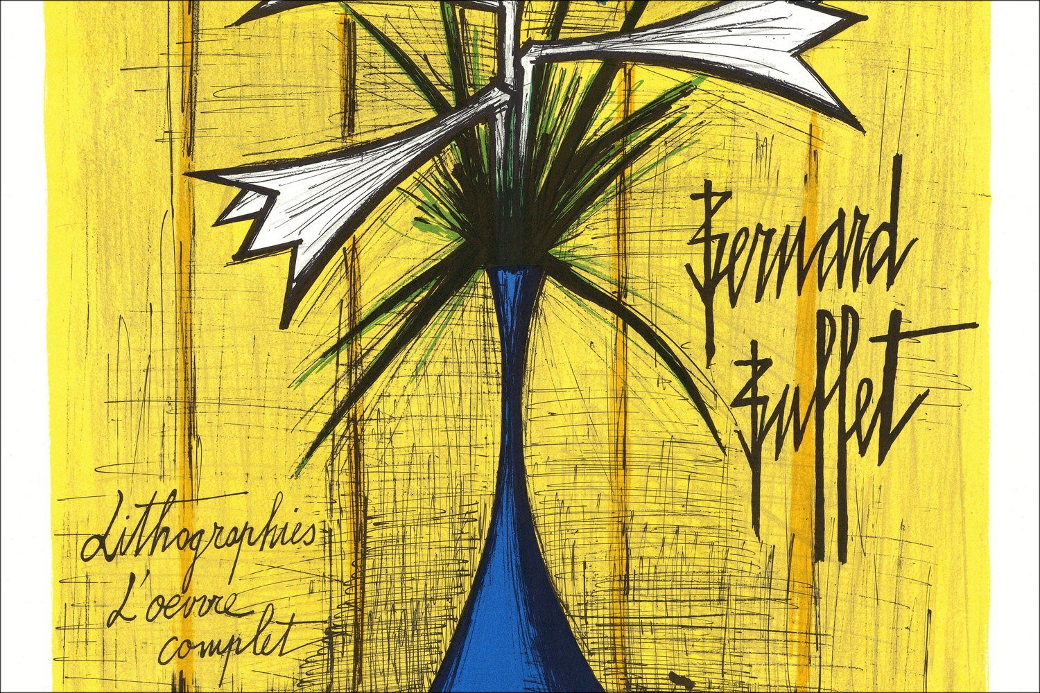 Bernard BUFFET - Lithographie "Lys et Iris" 78x56cm - 1980 - Mourlot