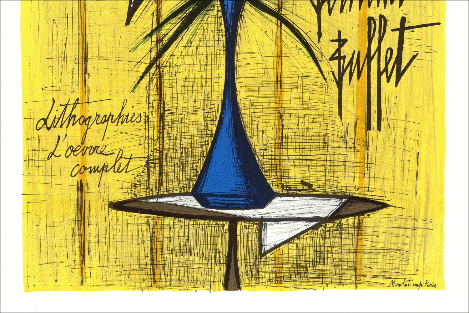 Bernard BUFFET - Litografia "Lys et Iris" 78x56cm - 1980 - Mourlot