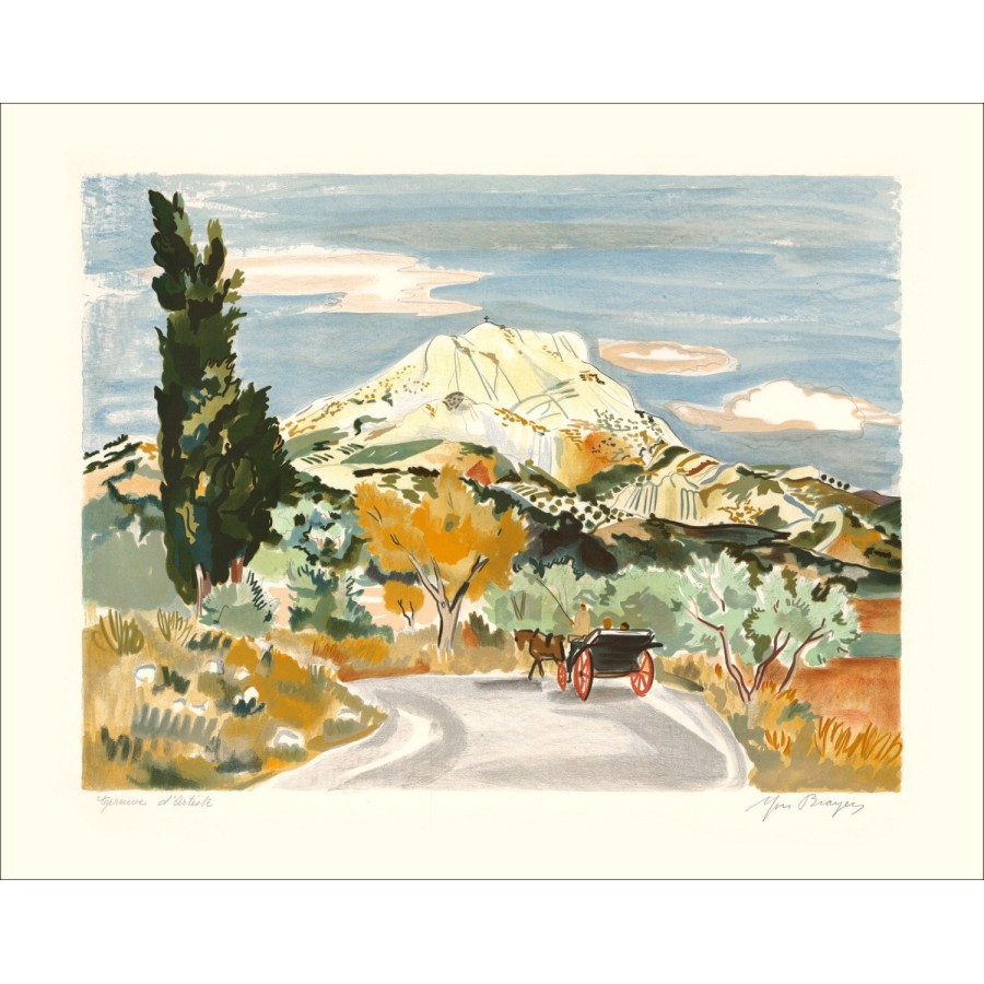 BRAYER Yves - Litografía "Provence, Mont Sainte Victory", firmada