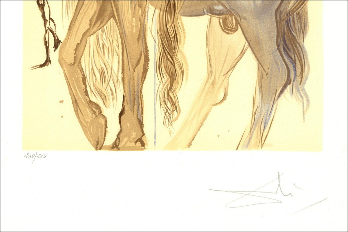 Salvador Dalí - Daliniaanse paarden, Horace Chimera, Lithografie