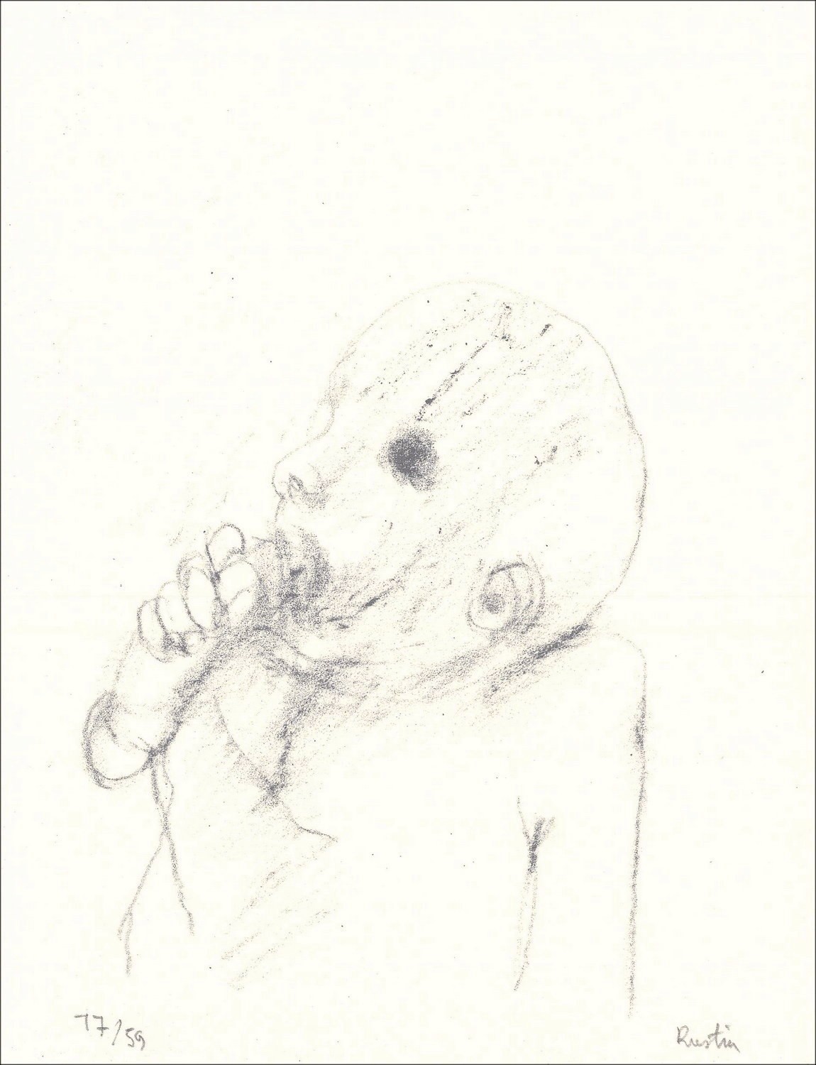 Jean Rustin – Personaje (1998), litografía firmada y numerada
