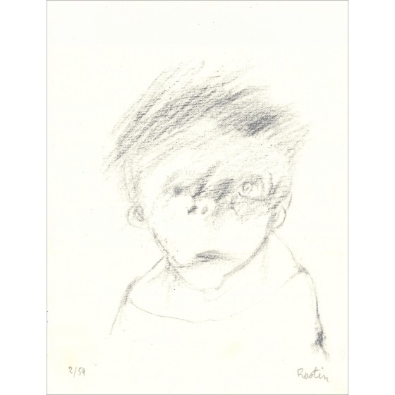 Jean Rustin - Porträt des jungen Mannes (1998), unterzeichnete Lithographie