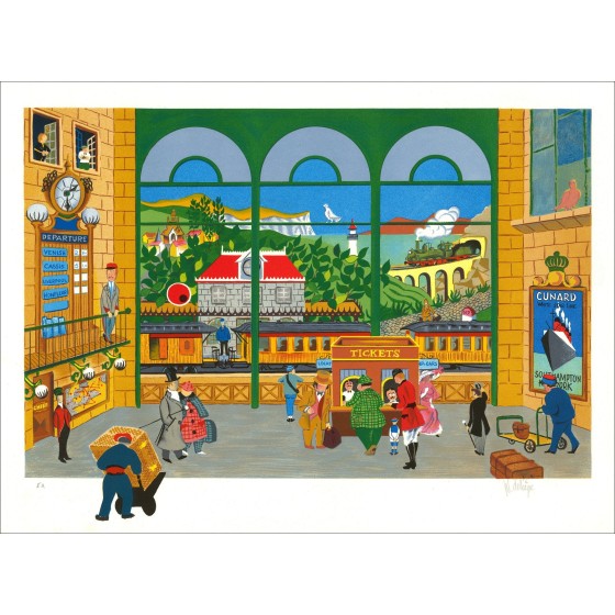William Deliège - Burgled Gare, Litografia firmata