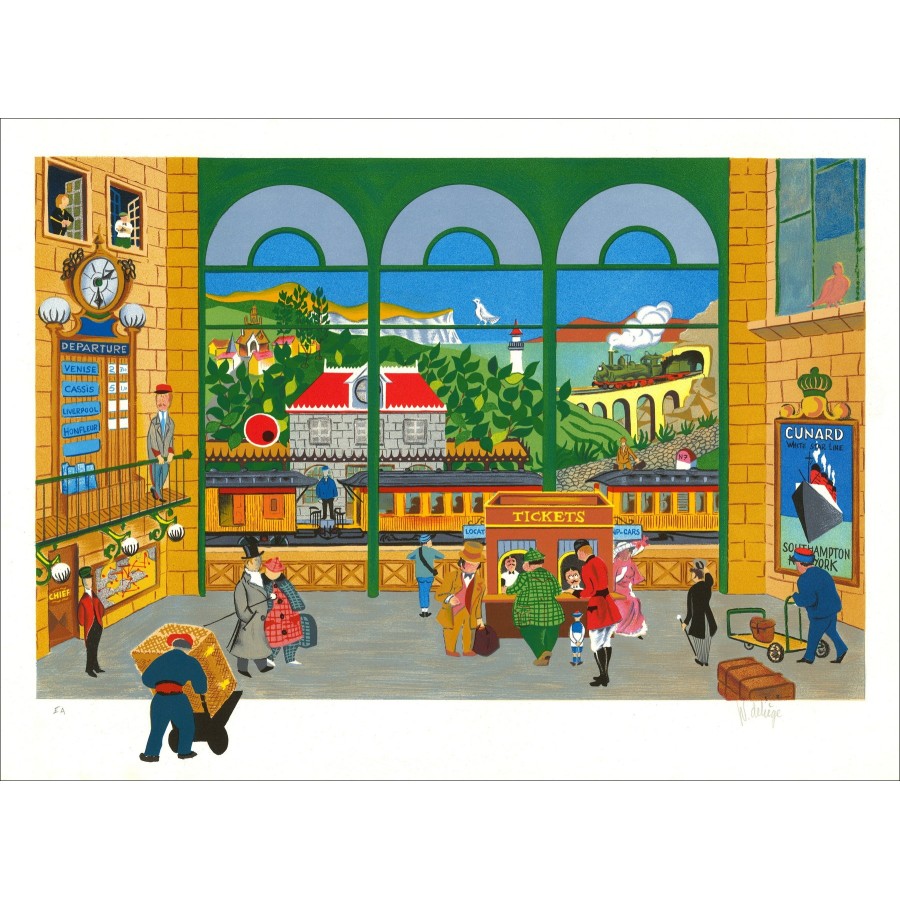 William Deliège - Burgled Gare, Litografia firmata