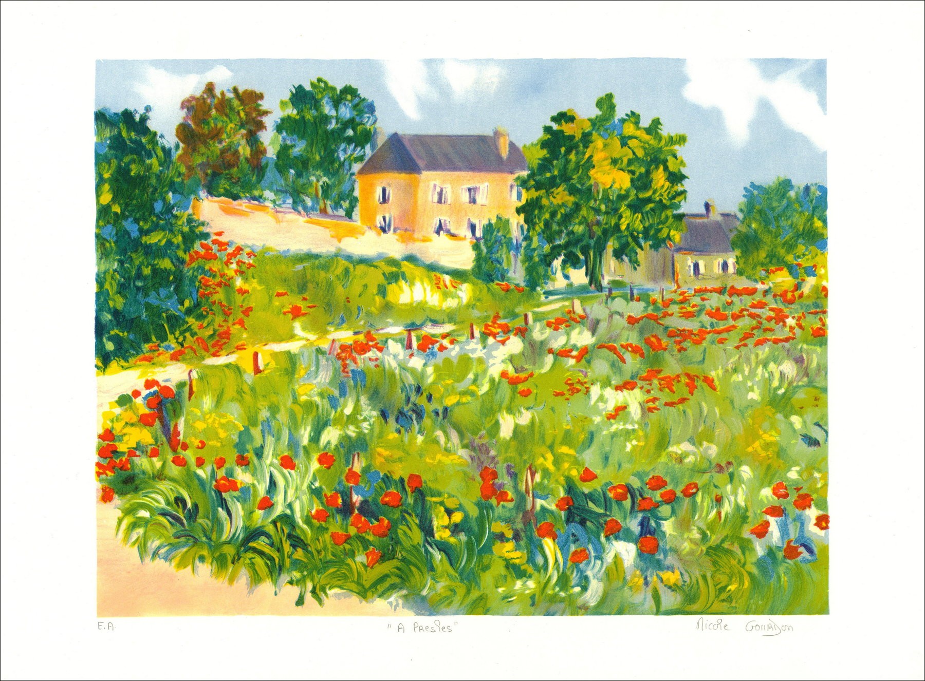 In Presles – Lithograph signed