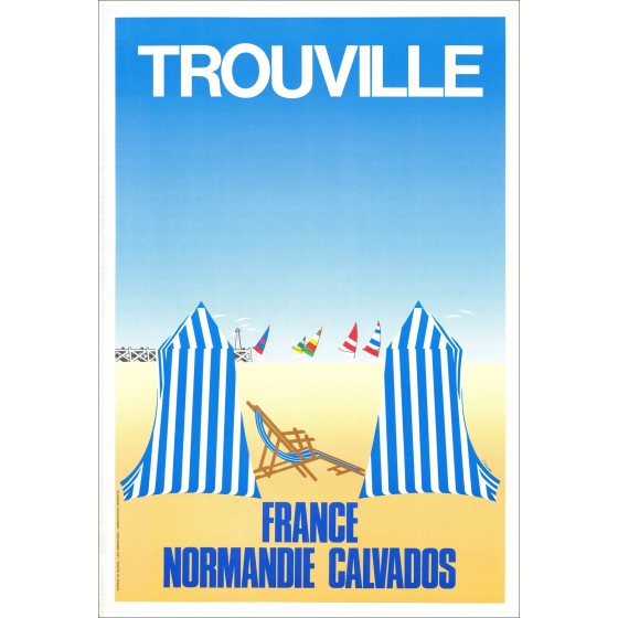 Trouville, Normandië - Vintage poster