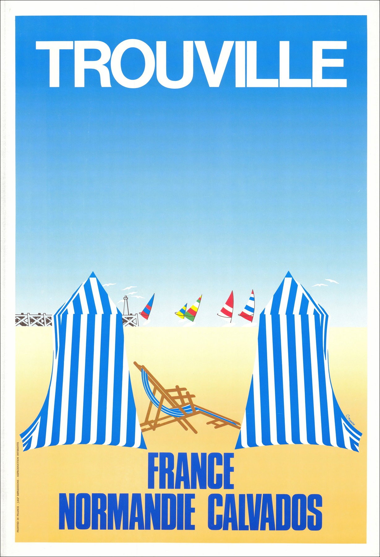 Trouville, Normandië - Vintage poster