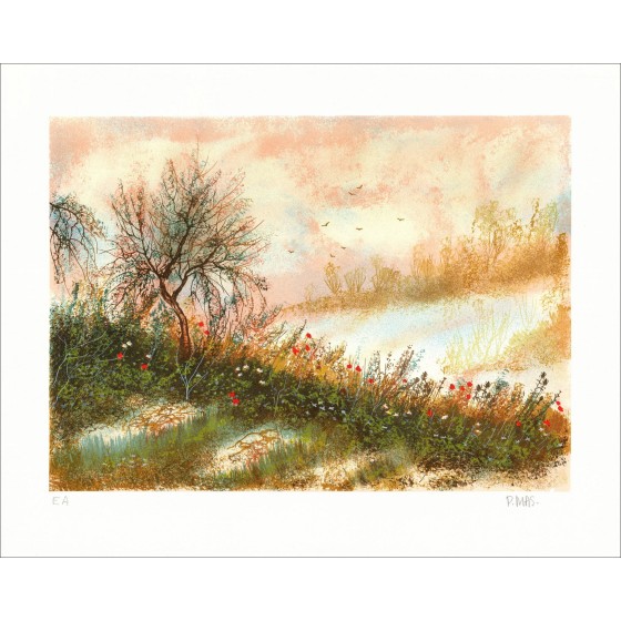 Pierre Mas - Campagne, ondertekende lithografie