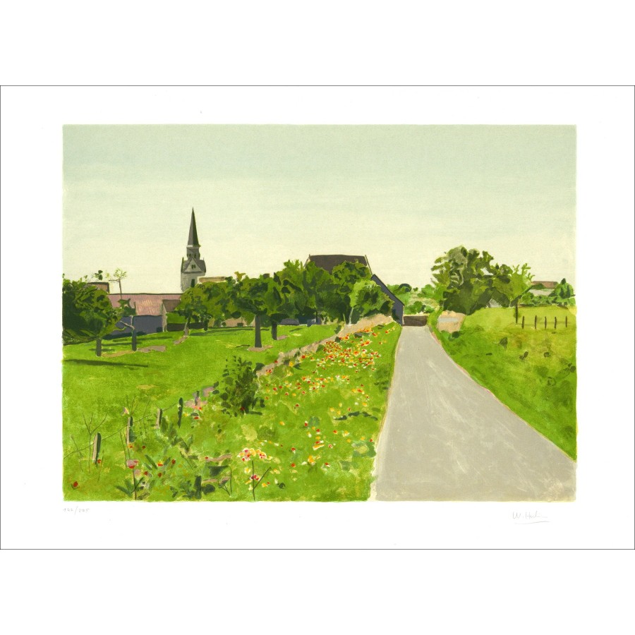 Strada di campagna - Litografia firmata