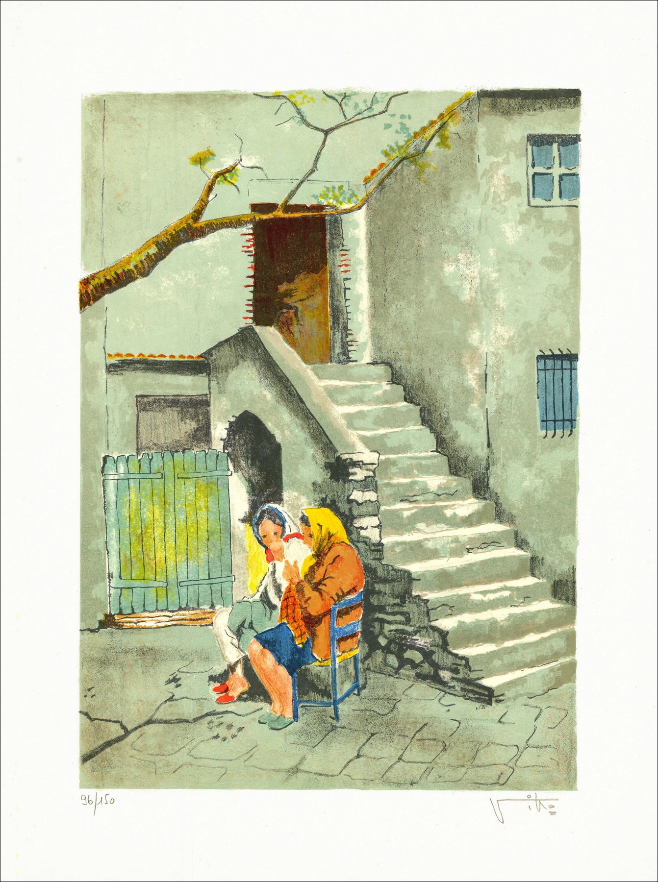 Victor Viko - Las escaleras, firmó litografía