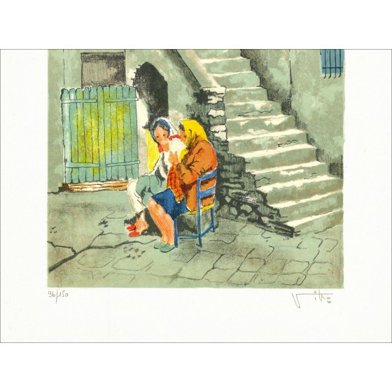 Victor Viko - Las escaleras, firmó litografía