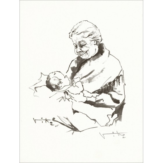 Victor Viko - Frau und Kind (1966), Lithographie