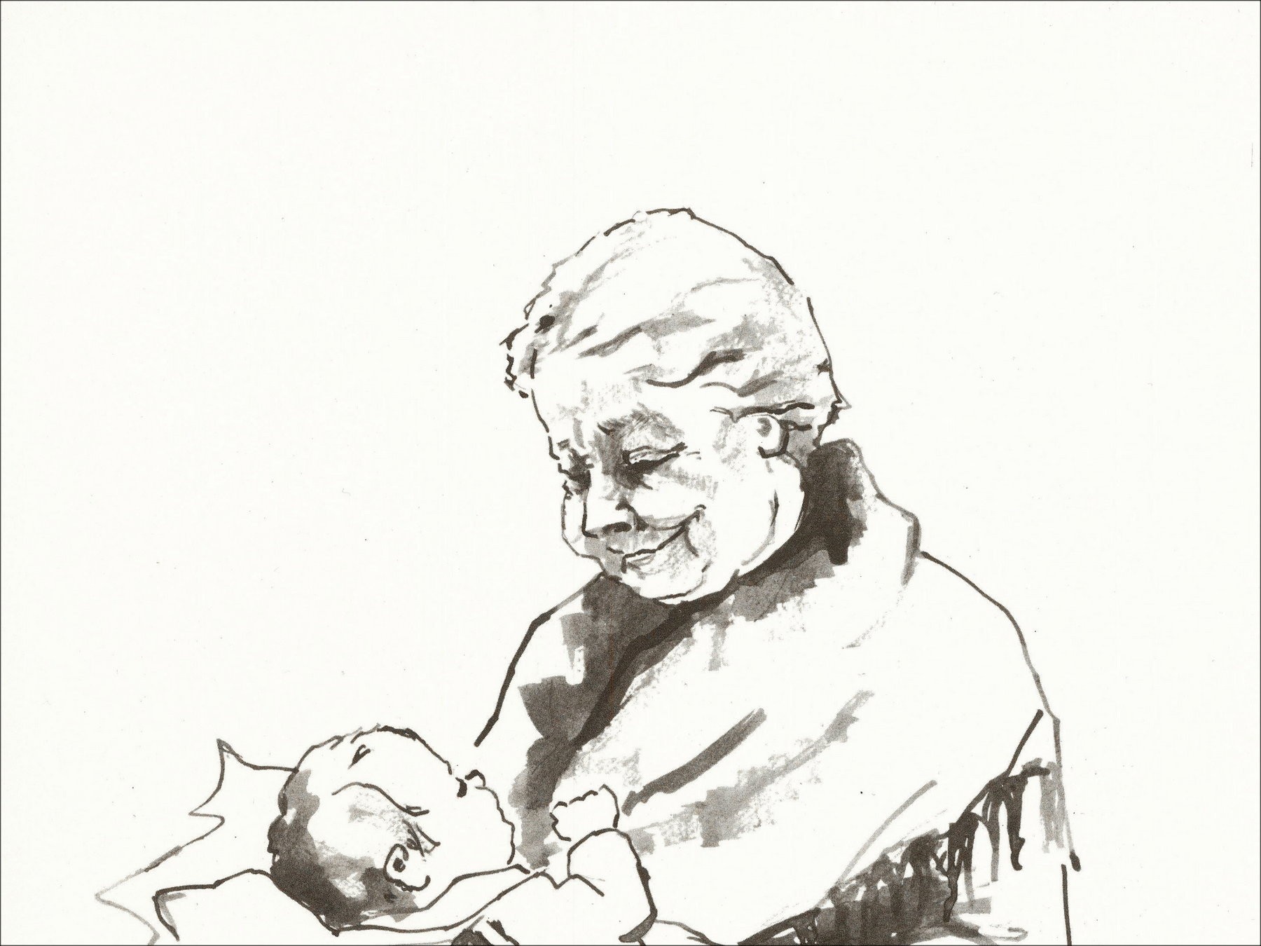 Victor Viko - vrouw en kind (1966), lithografie
