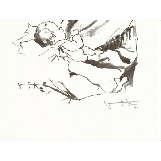 Victor Viko – Mujer y niño (1966), litografía