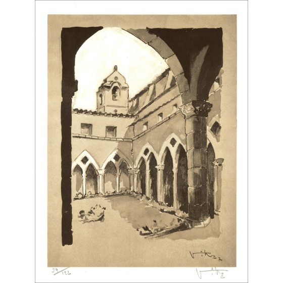 Victor Viko – The Cloister (1970), litografía firmada