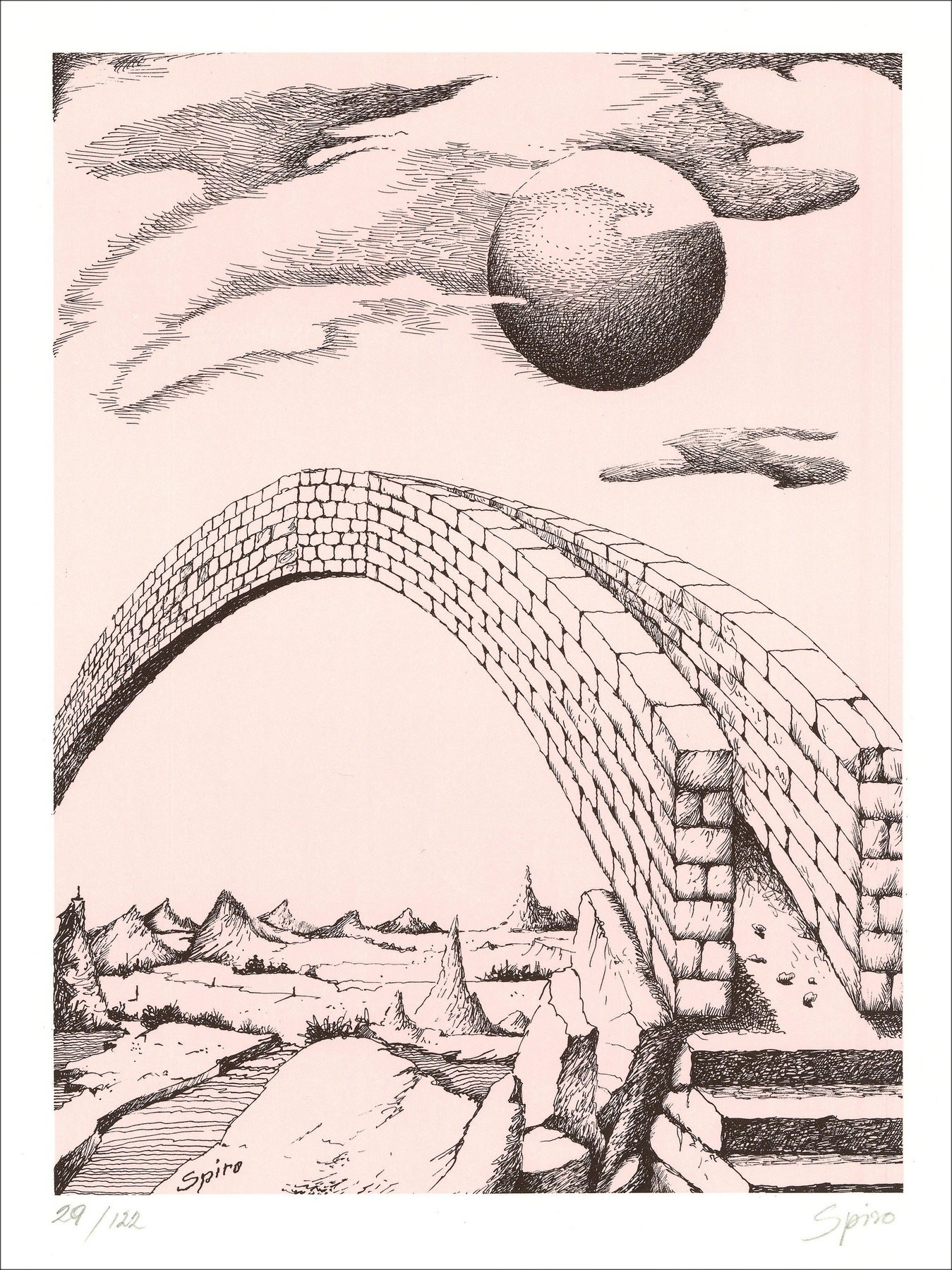 Georges Spiro - The Bridge (1971), Litho