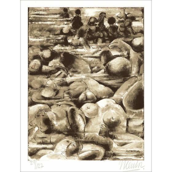 Blasco Mentor – La Plage (1971), litografía