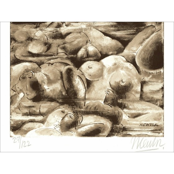 Blasco Mentor – La Plage (1971), litografía