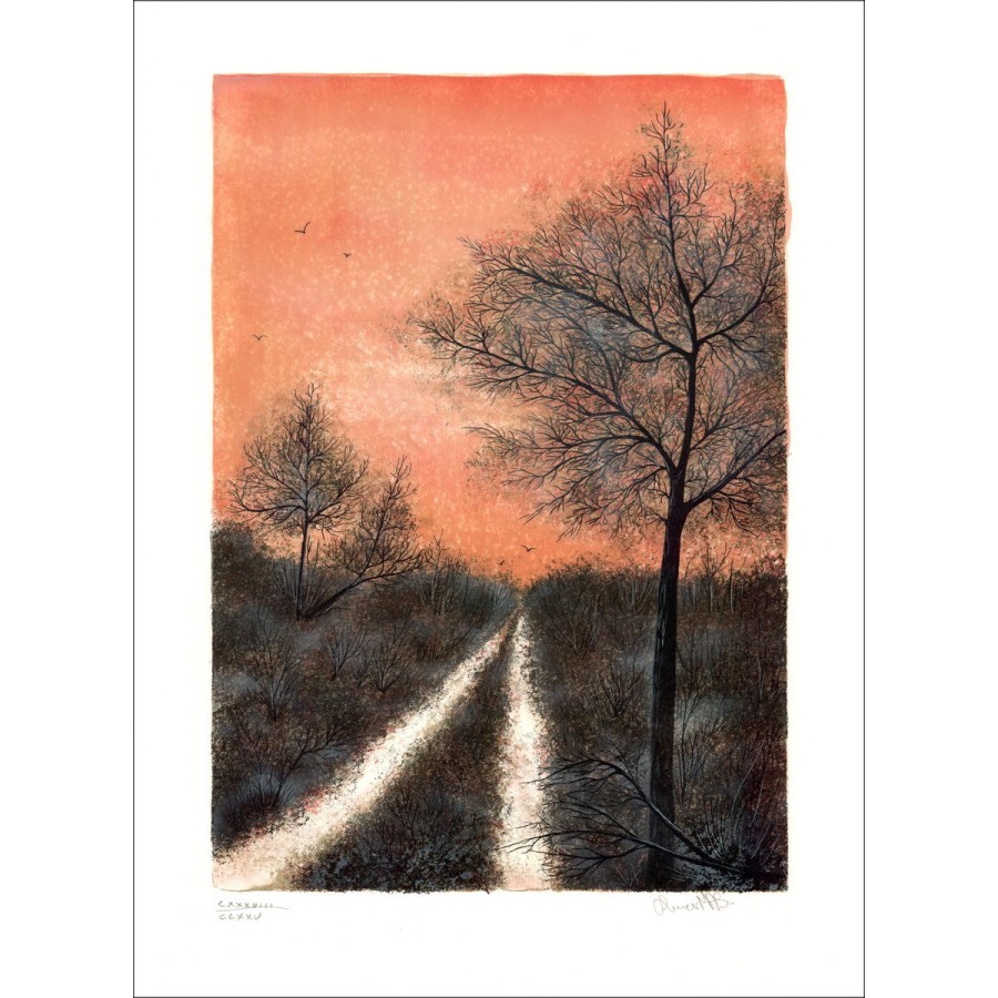 Olivier MAS - Original Lithograph "The country road"