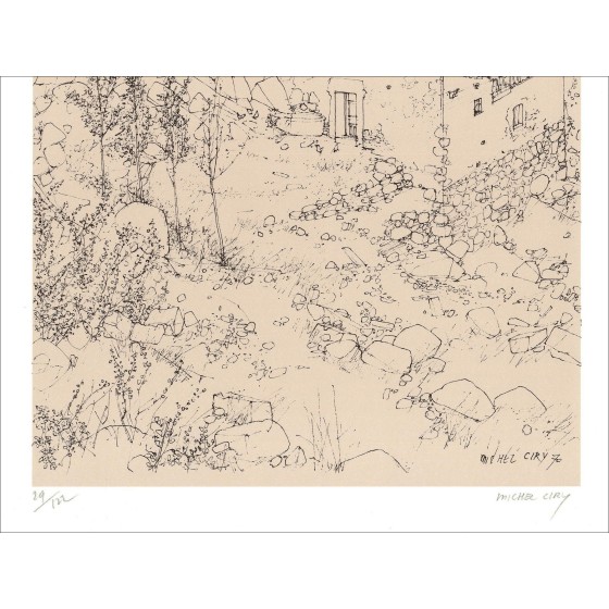 Michel Ciry - Ansicht der Stadt (1970), Lithographie