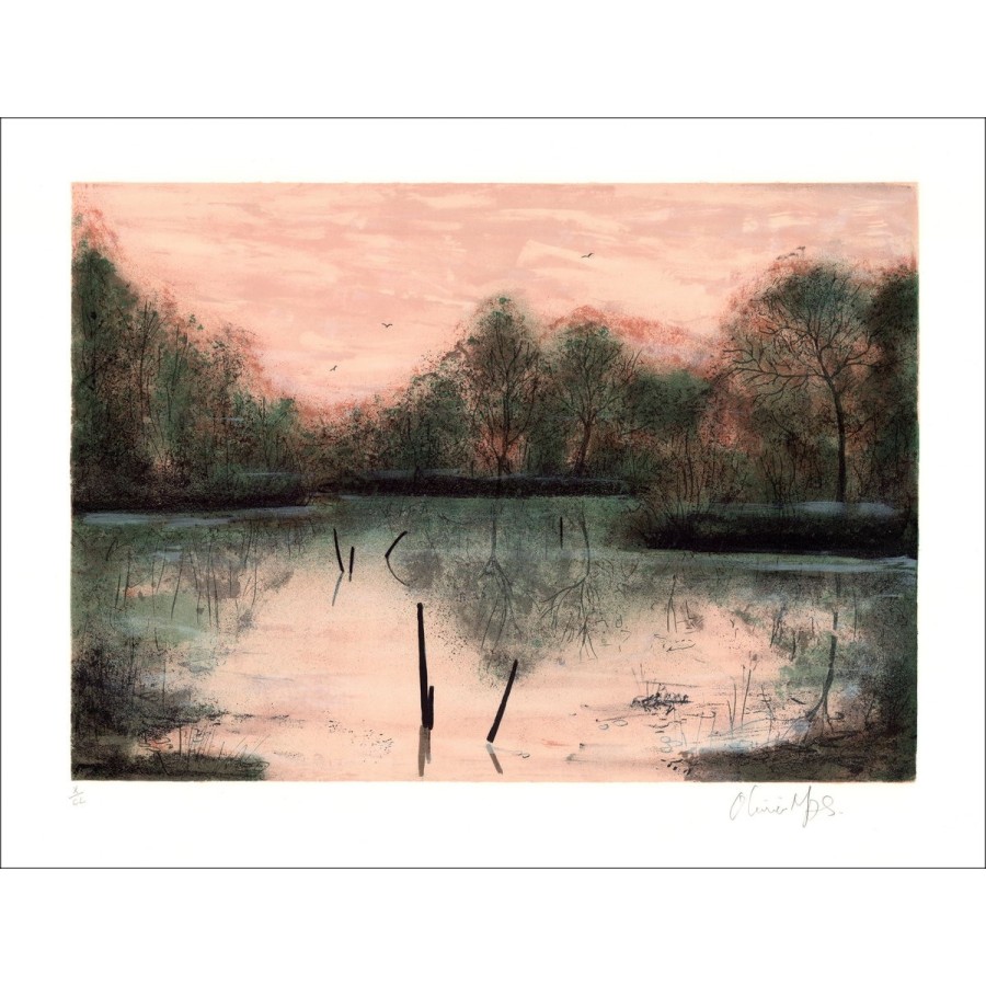 Olivier Mas - Litografía original "L'Etang"
