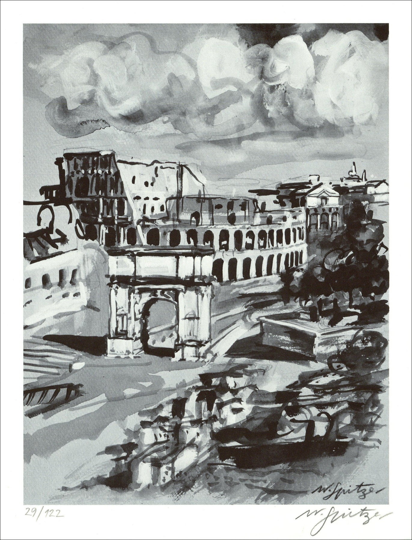 Walter Spitzer - Rome (1971), Litho