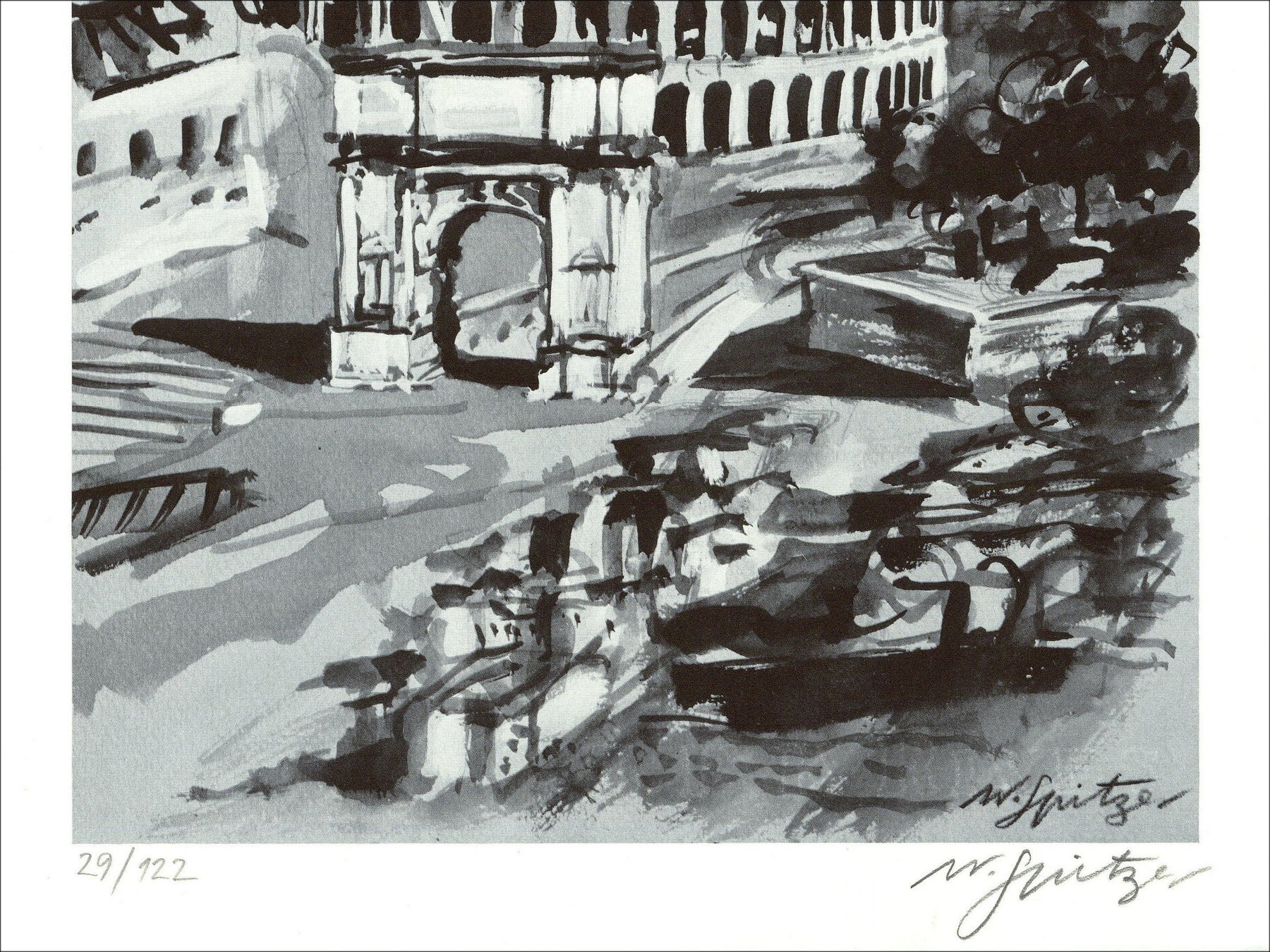 Walter Spitzer – Rome (1971), lithographie