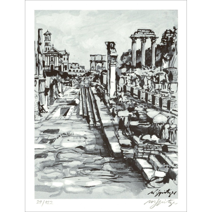 Walter Spitzer – El Foro Romano (1971), litografía