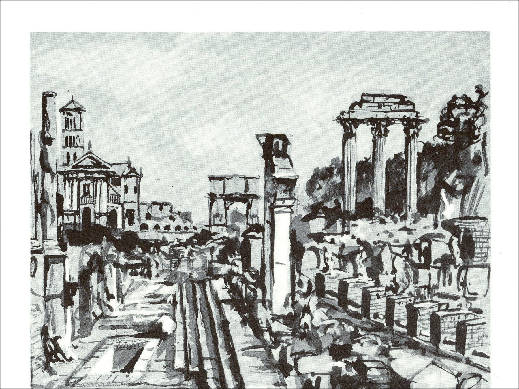 Walter Spitzer - The Roman Forum (1971), litho
