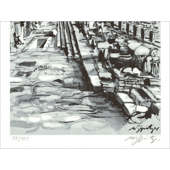 Walter Spitzer – El Foro Romano (1971), litografía