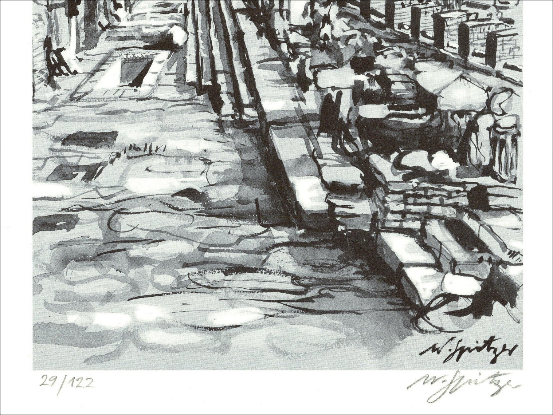 Walter Spitzer – El Foro Romano (1971), litografía