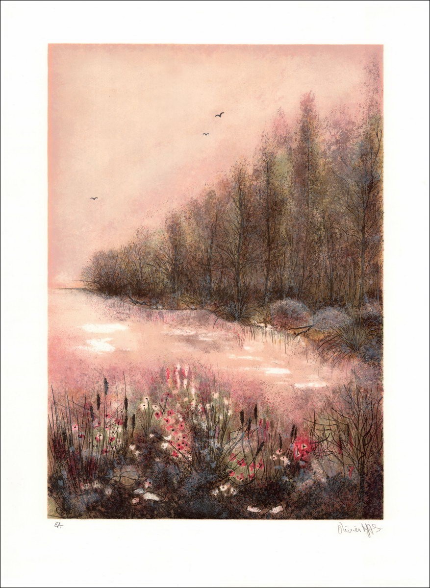 Olivier MAS - Litografia originale "I giunchi"