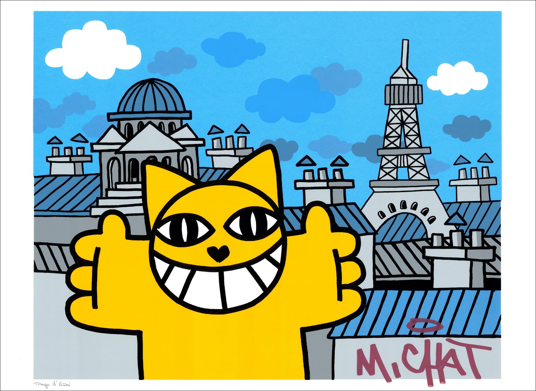 M.CHAT (Thoma Vuille) - Escapade, Paris, 2021 - Einzelbildschirmdruck