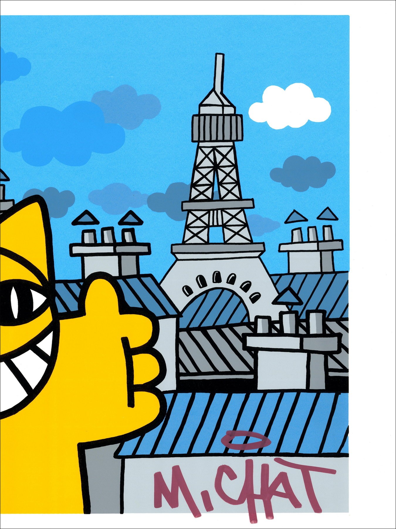 M.CHAT (Thoma Vuille) - Escapade, Paris, 2021 - Single screen printing