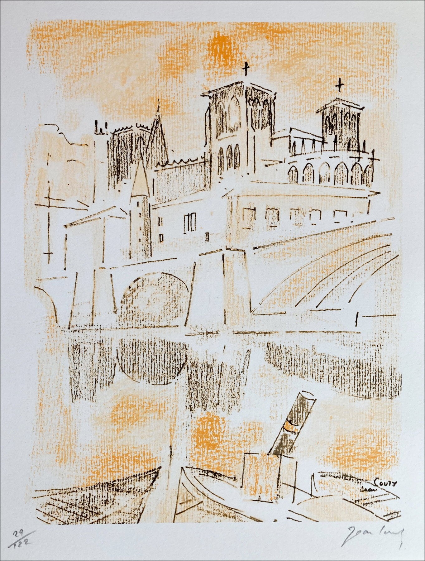 Jean Couty – Le Pont (1971), litografía