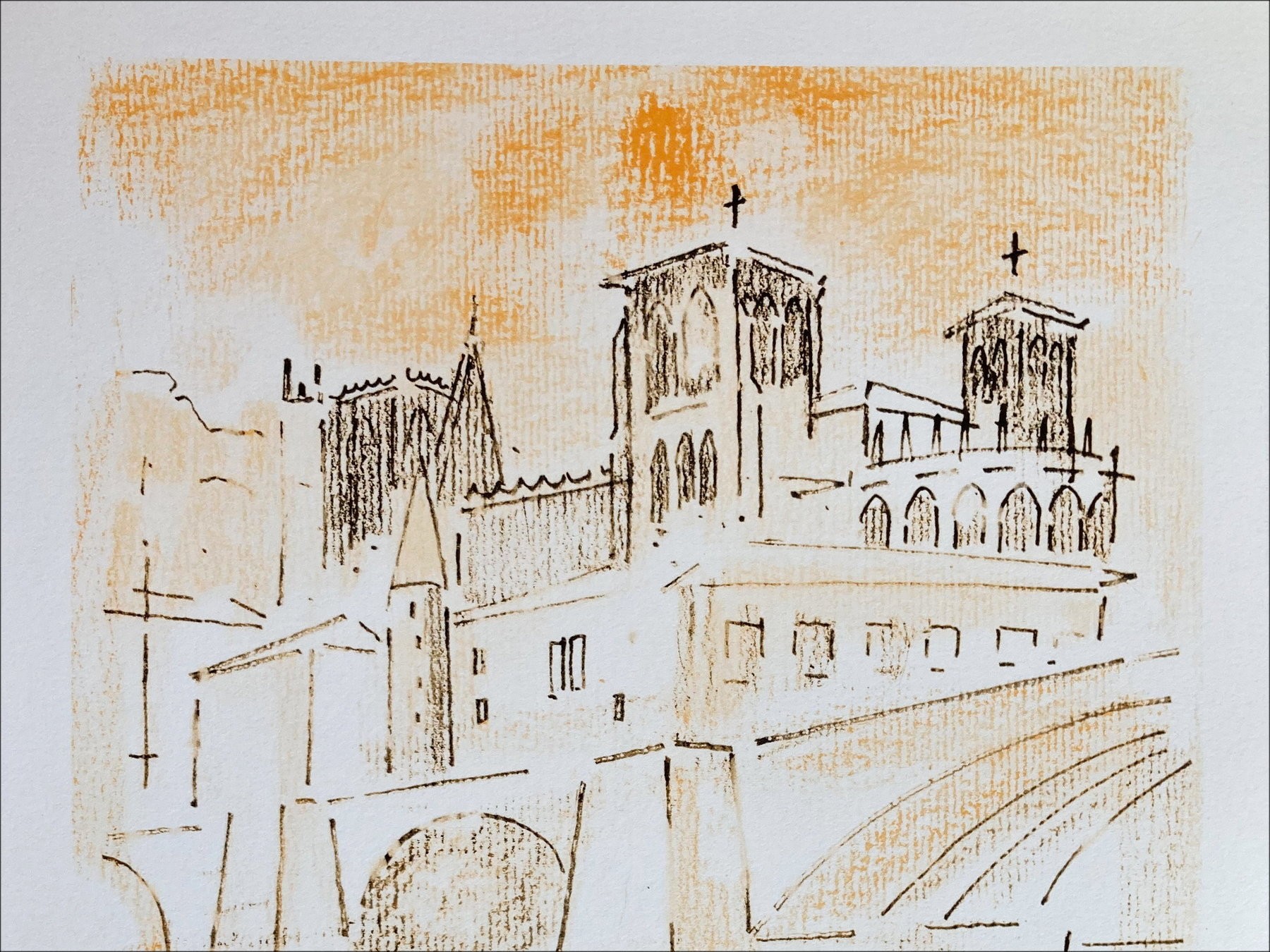 Jean Couty - Die Brücke (1971), Lithographie