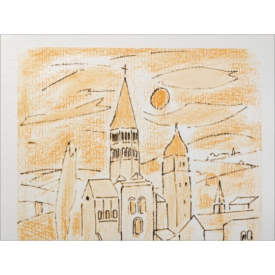 Jean Couty – Cluny Abbey (1971), lithography