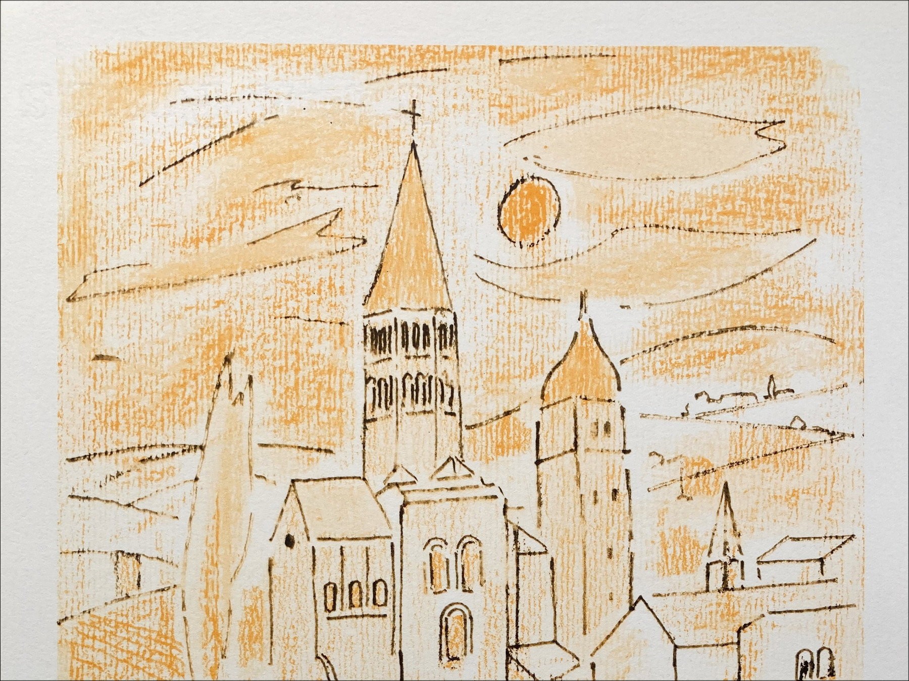 Jean Couty – L'Abbaye de Cluny (1971), lithographie