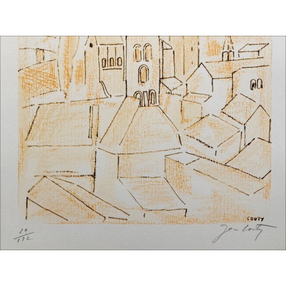 Jean Couty – Cluny Abbey (1971), litografía