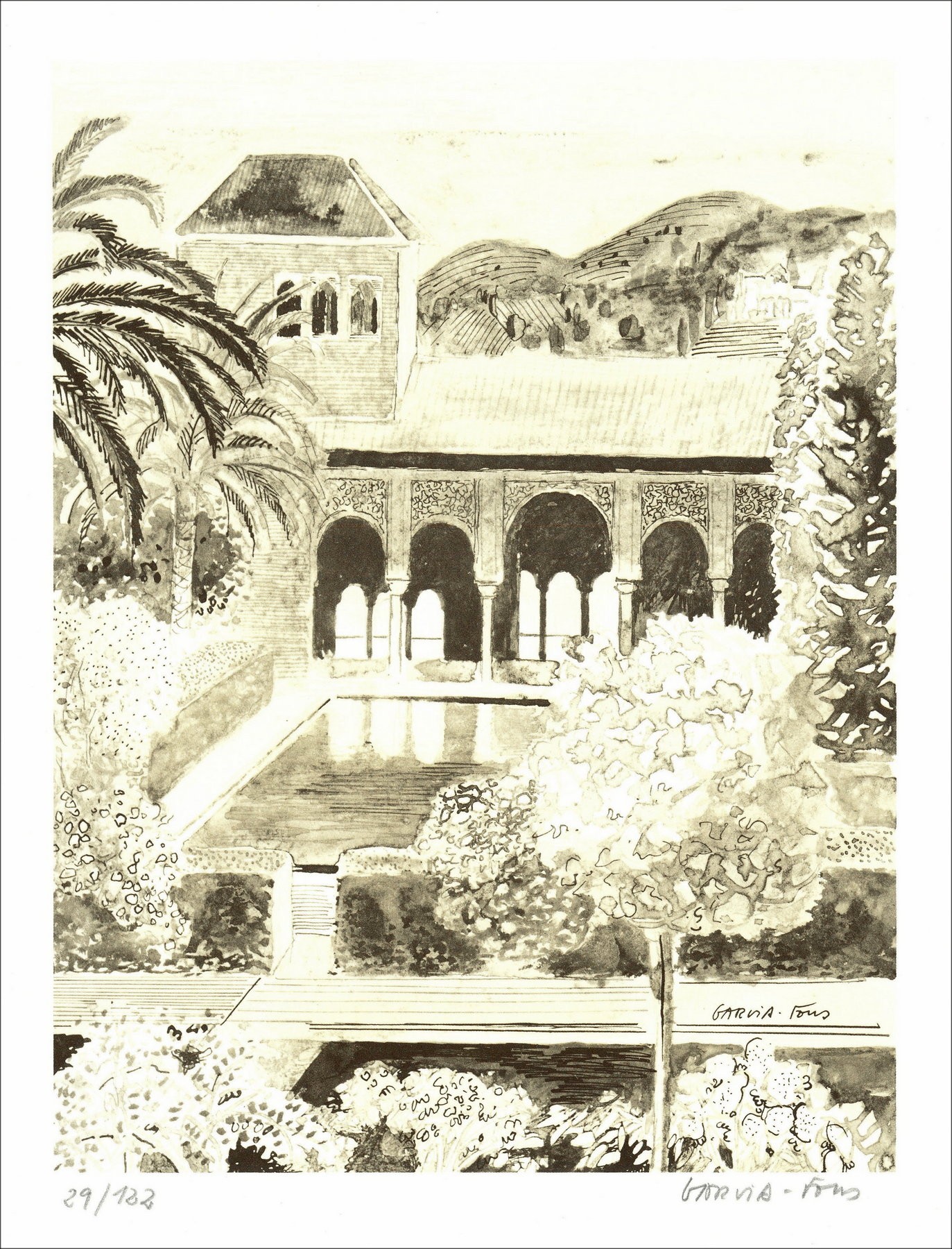 Pierre Garcia-Fons – Alhambra (1971), lithography
