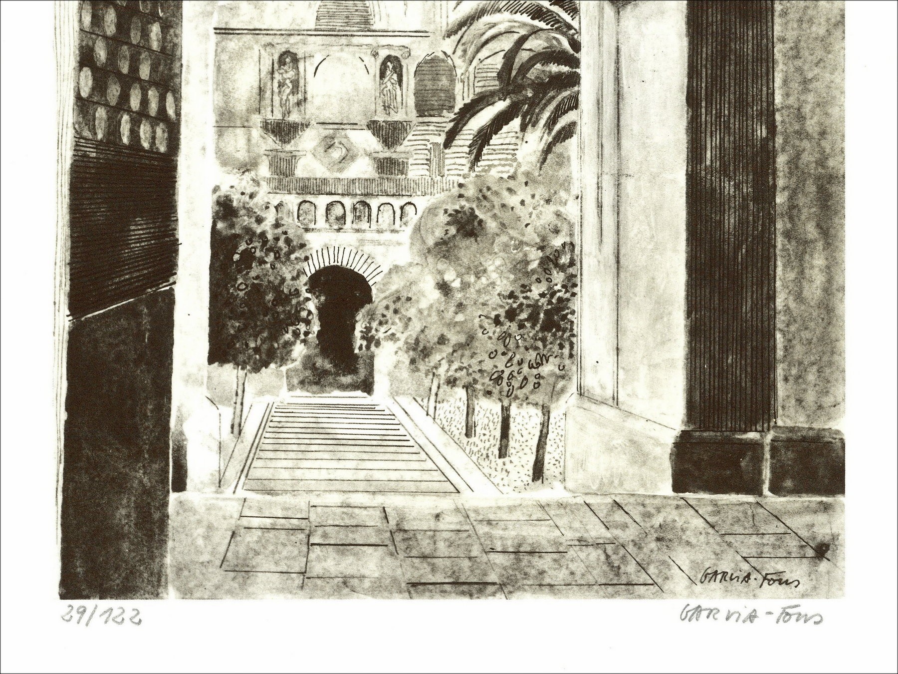 Pierre Garcia-Fons - Alhambra 2 (1971), litho