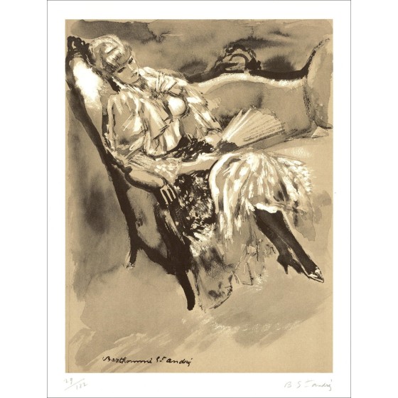 Louis Berthomme-Saint-André - Vrouw (1971), Litho
