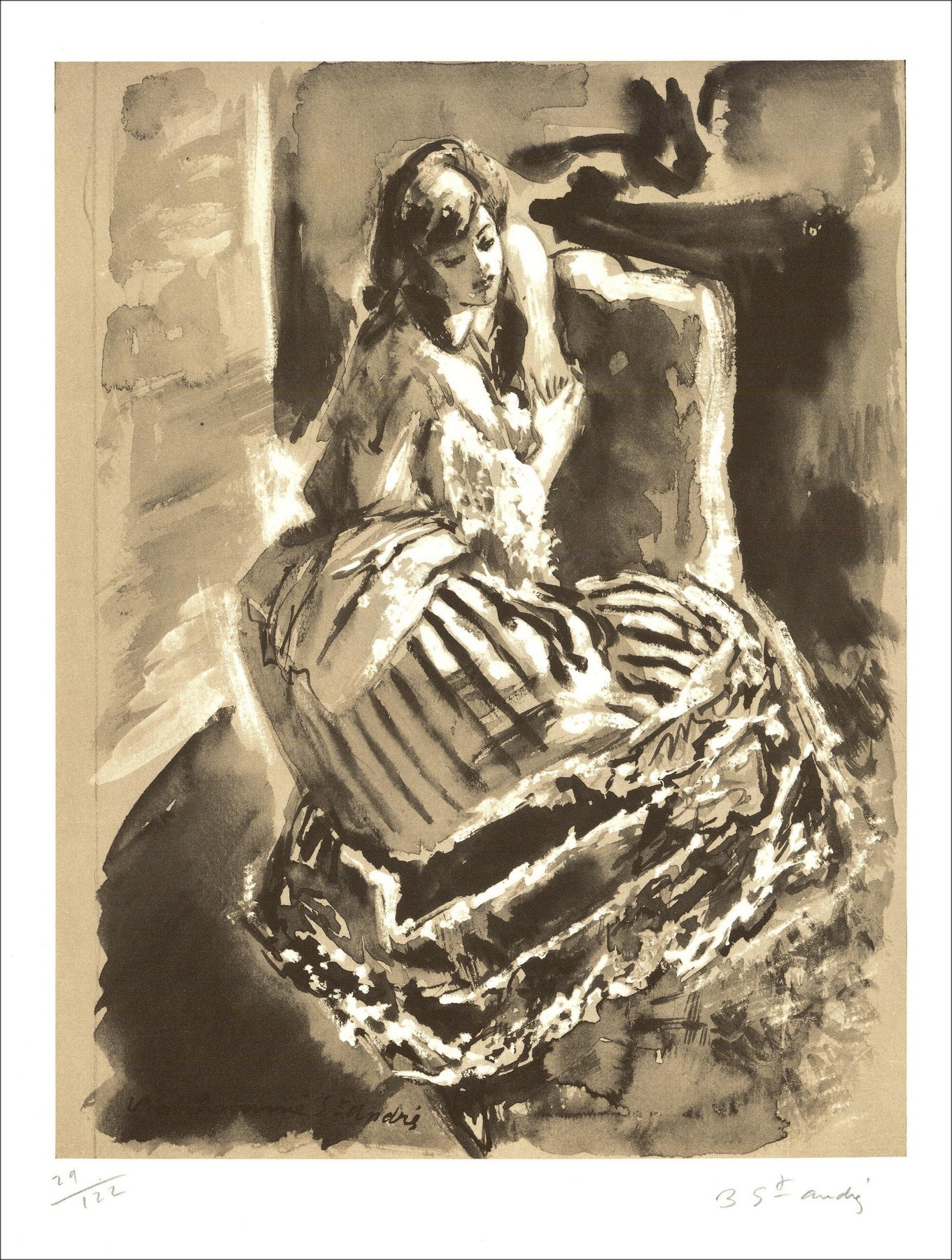 Louis Berthommé-Saint-André – Mujer 2(1971), litografía