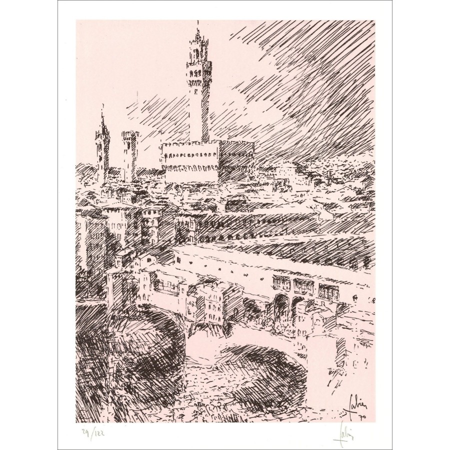 Louis Fabien - Palazzo Vecchio (1971), Litho