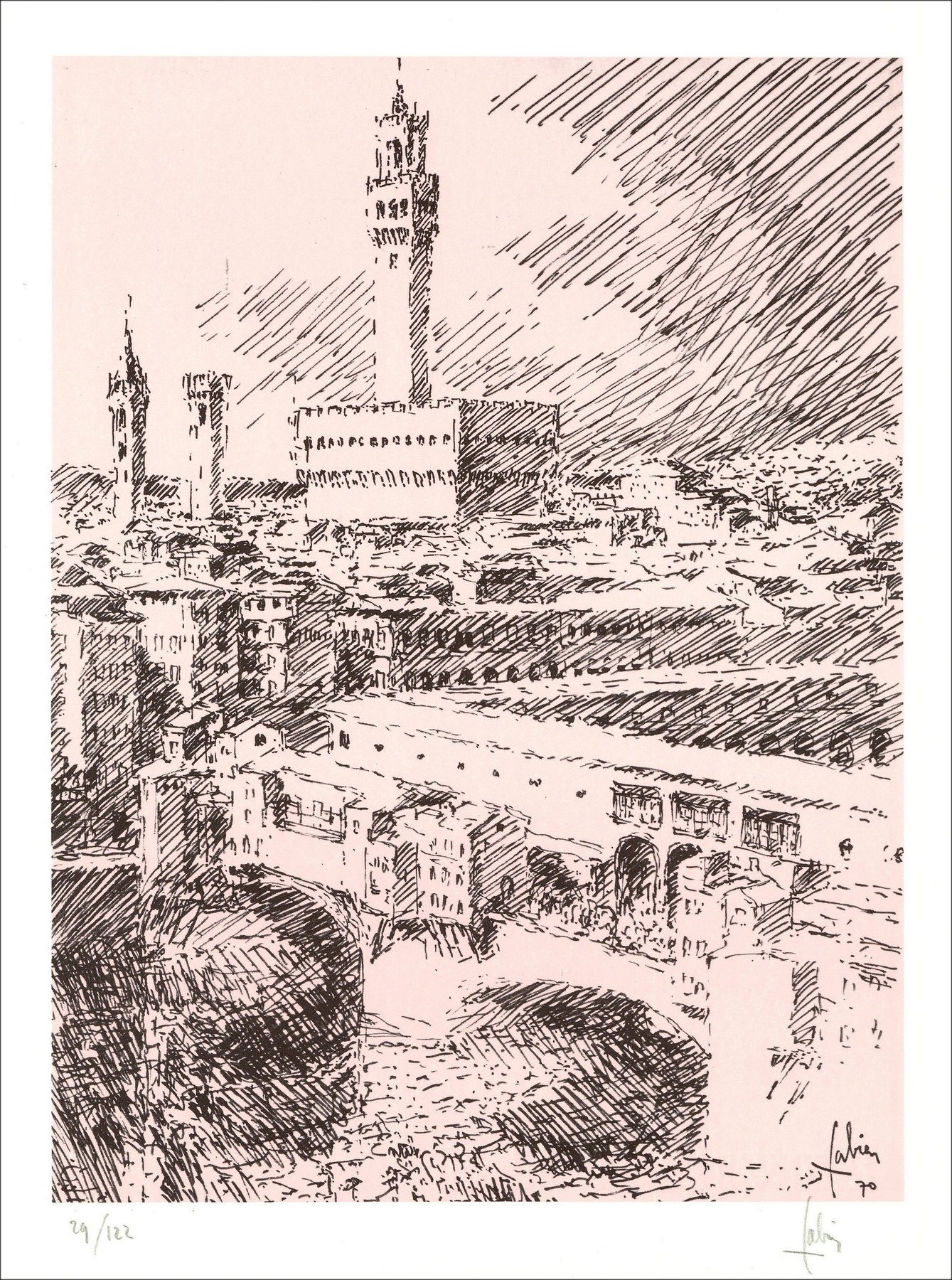Louis Fabien – Palazzo Vecchio (1971), lithographie